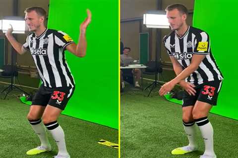 Behind-the-scenes footage shows Newcastle man Dan Burn do famous dance as rival fans ‘cringe’