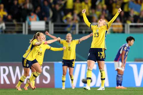 Sweden stuns Japan 2-1 to advance to semifinals