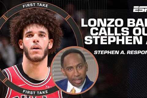 Stephen A. reacts to Lonzo Ball calling him out on social media 👀 | First Take