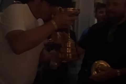 Team US Ryder Cup Wag Celebrates with European Champions on Dance Floor