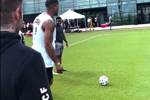 Fans Convinced Anthony Joshua ‘Could Pass for Professional Footballer’ after Stunning Free Kick..