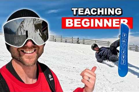 Teaching Beginner Snowboarder How To Link Turns