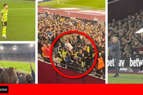 West Ham fans clash with Arsenal fan seen in the home end | Declan Rice gets mixed reception