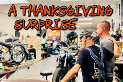 Kruesi Originals Thanksgiving special, Harley Davidson Grey Ghost build, and a big surprise for joe