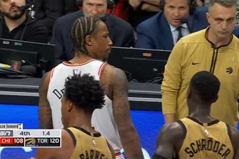 DeMar DeRozan gets ejected for being heated at Raptors trying to score at end of game