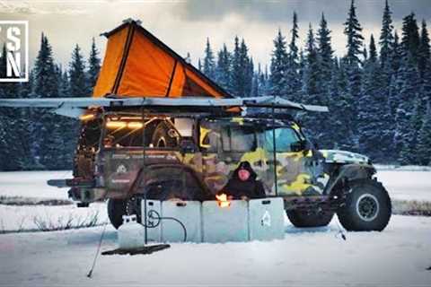 Jeep Gladiator Solo Snow Camping