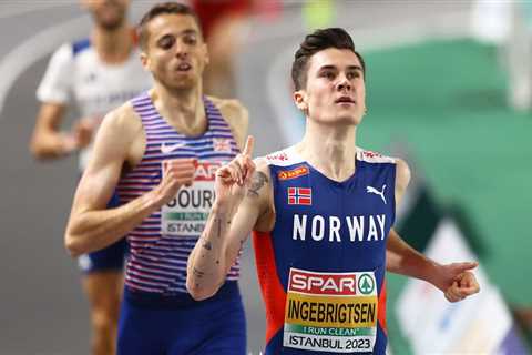 Jakob Ingebrigtsen sees off strong challenge of Neil Gourley