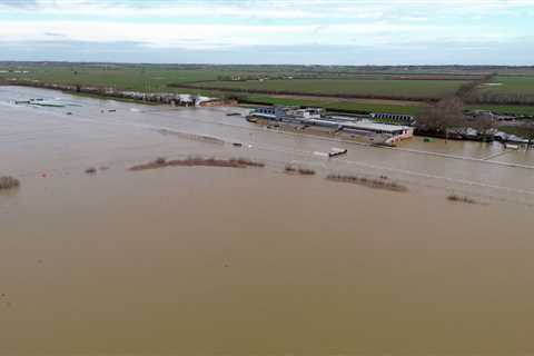 Award-winning racecourse disappears under ocean of water as Storm Henk causes widespread fixture..