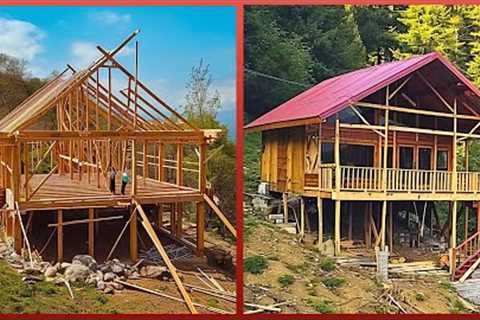 Man Builds Amazing House on Steep Mountain in 8 Months | Start to Finish  by @MrWildNature