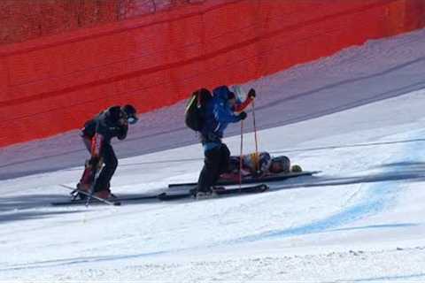 Ski Alpin Again crashes and injuries in the Women''s Downhill II in Cortina D''Ampezzo 2024