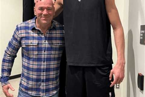 Dana White becomes meme after being manhandled by 7ft NBA star Kristaps Porzingis