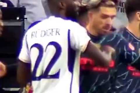 Real Madrid’s Antonio Rudiger Caught Pinching Jack Grealish’s Nipple in Unseen Footage