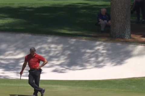 Verne Lundquist spotted watching Tiger Woods at Masters for final time as commentator calls time on ..