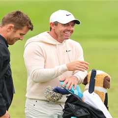 Carefree Rory McIlroy is ‘running away’ from pressure of Erica Stoll split as he’s seen laughing..
