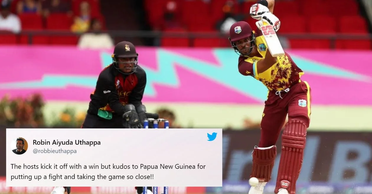 Twitter reactions: Roston Chase shines as West Indies survive PNG scare to claim thrilling win in..