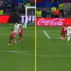 New footage shows Ruben Dias run length of pitch to console Cristiano Ronaldo while Diogo Dalot..