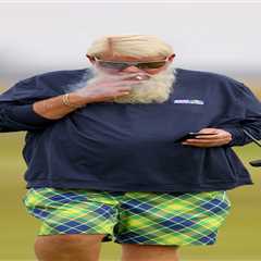 John Daly puffs cigarette in very bold outfit as he practices at Royal Troon ahead of The Open