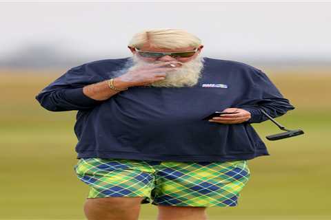 John Daly puffs cigarette in very bold outfit as he practices at Royal Troon ahead of The Open