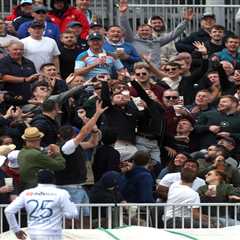 Watch England cricket fan pull off catch of the day with ‘FOUR pints in hand’ leaving Sky Sports..