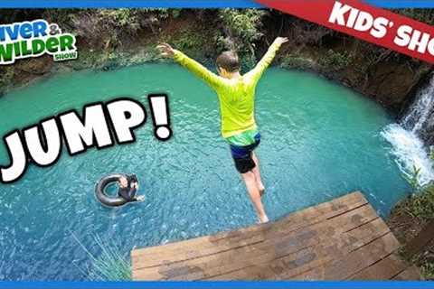 Kids JUMP into SECRET LAGOON Family Fun in Hawaii | YouTube for kids