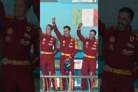 Three Cars. One unforgettable race. 🏆🏆🏆 #FerrariHypercar #Ferrari499P #WEC #Qatar1812KM